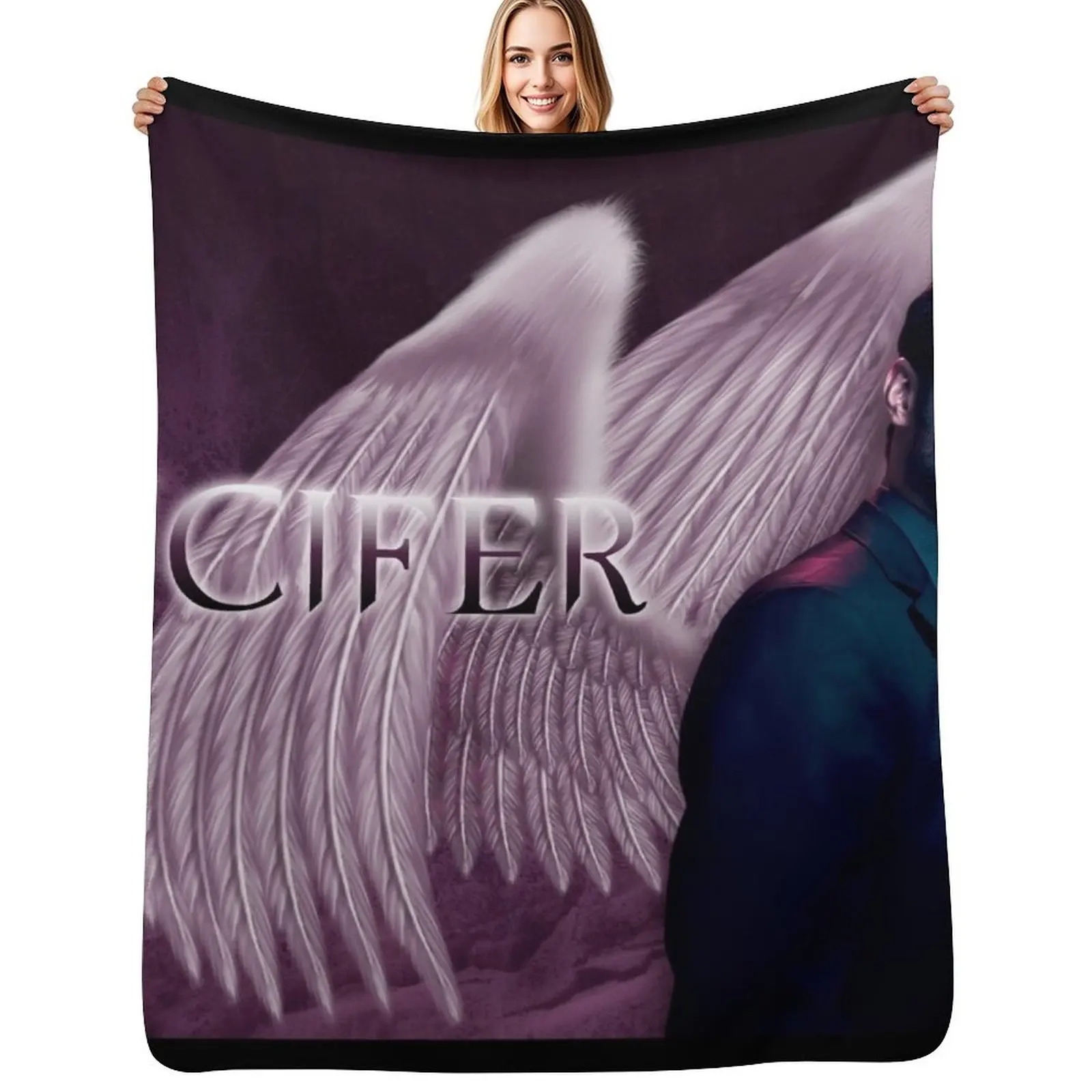 

Lucifer Purple Wings Throw Blanket Travel Warm Sleeping Bag Nap Blankets