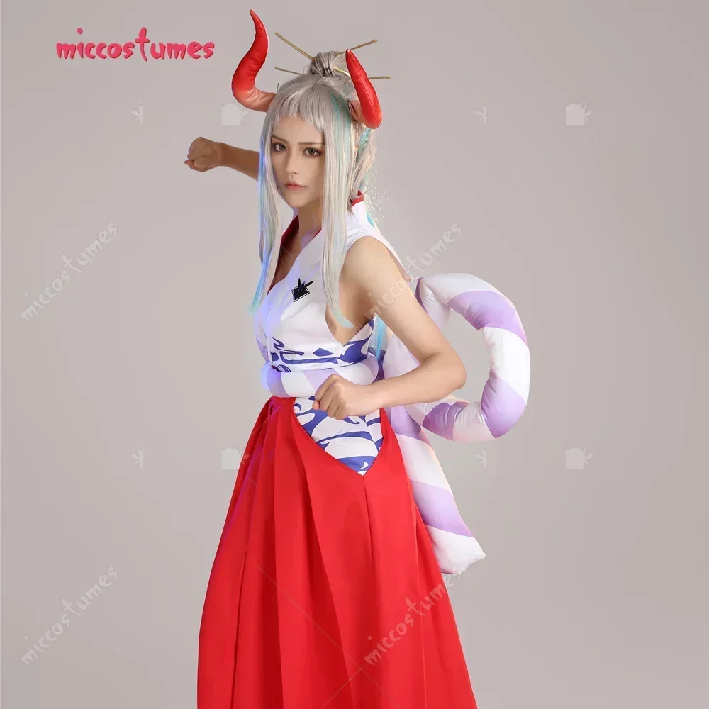 Miccostumes Women's Yamato Cosplay Costume Vest and Pants Set Cosplay Costume with Waist Rope and Headdress