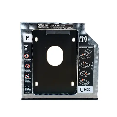 노트북 CD-ROM DM SSD 어댑터, 플라스틱 Optibay SATA 3.0 하드 디스크 드라이브 박스 인클로저 DVD 어댑터, 2.5 SSD, 2TB, DW127s, 12.7mm