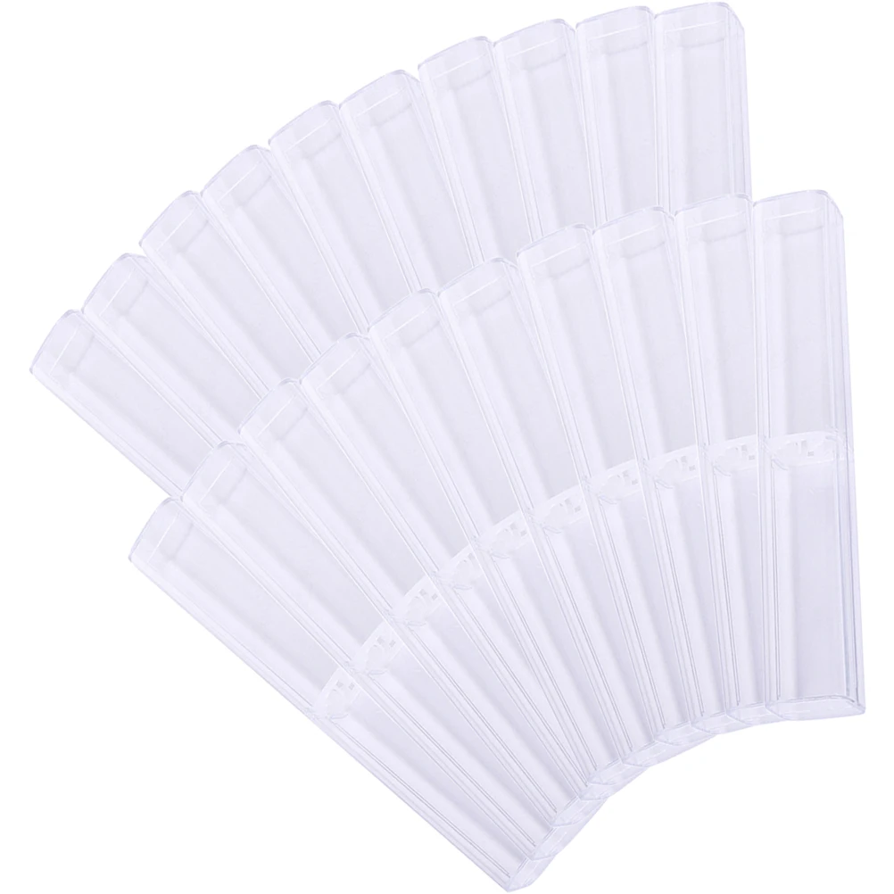 

20 Pcs Crystal Pen Box Storage Case Square Empty Presentation Boxes Plastic Containers Pen Gift Packaging