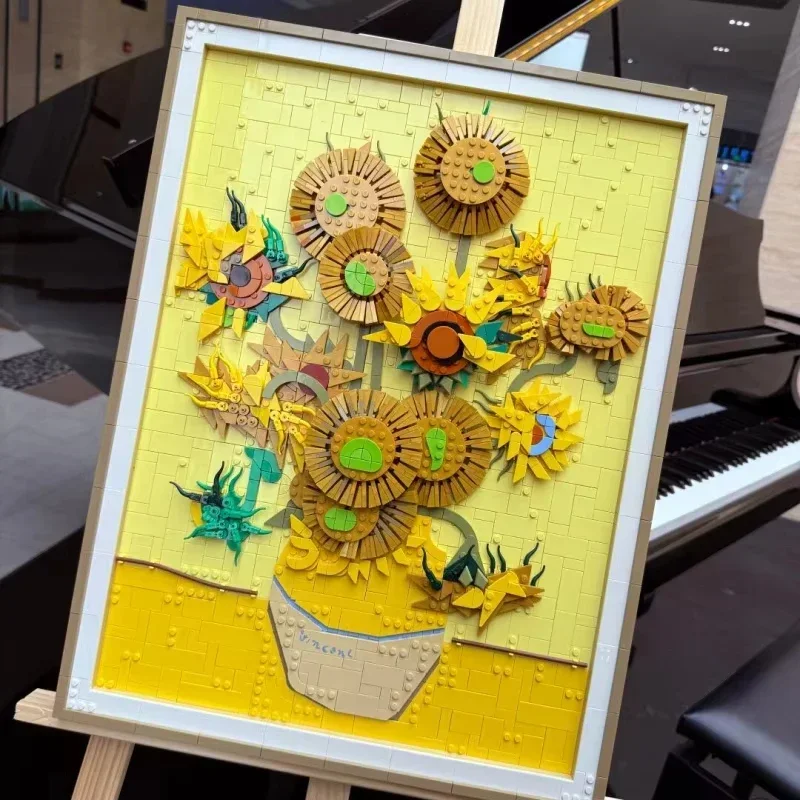 【ساخن】لوحة فنية جديدة شهيرة عالميًا لعباد الشمس فان جوخ 31215 نموذج لبنات البناء ديكور إبداعي ألعاب هدايا هدايا عيد الميلاد #6