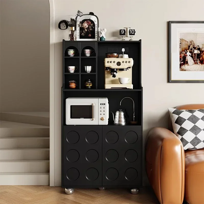 

Легкий роскошный ретро-шкафчик черного цвета для столовой, для небольшой квартиры, для дивана, кофемашины, многофункциональный чайный шкафчик