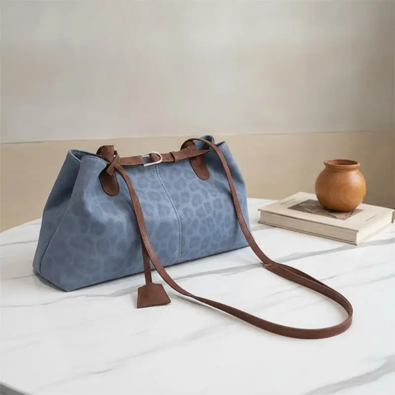 Women Short-Handle Leopard PU Leather Handbag 2026 Luxury Trendy Shoulder Purse for Birthday Gift