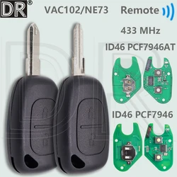 DR ID46 PCF7946 433MHz Car Remote Key For Renault Master Trafic Kangoo Movano Transmister For Opel Vivaro Vauxhall 2003-2012