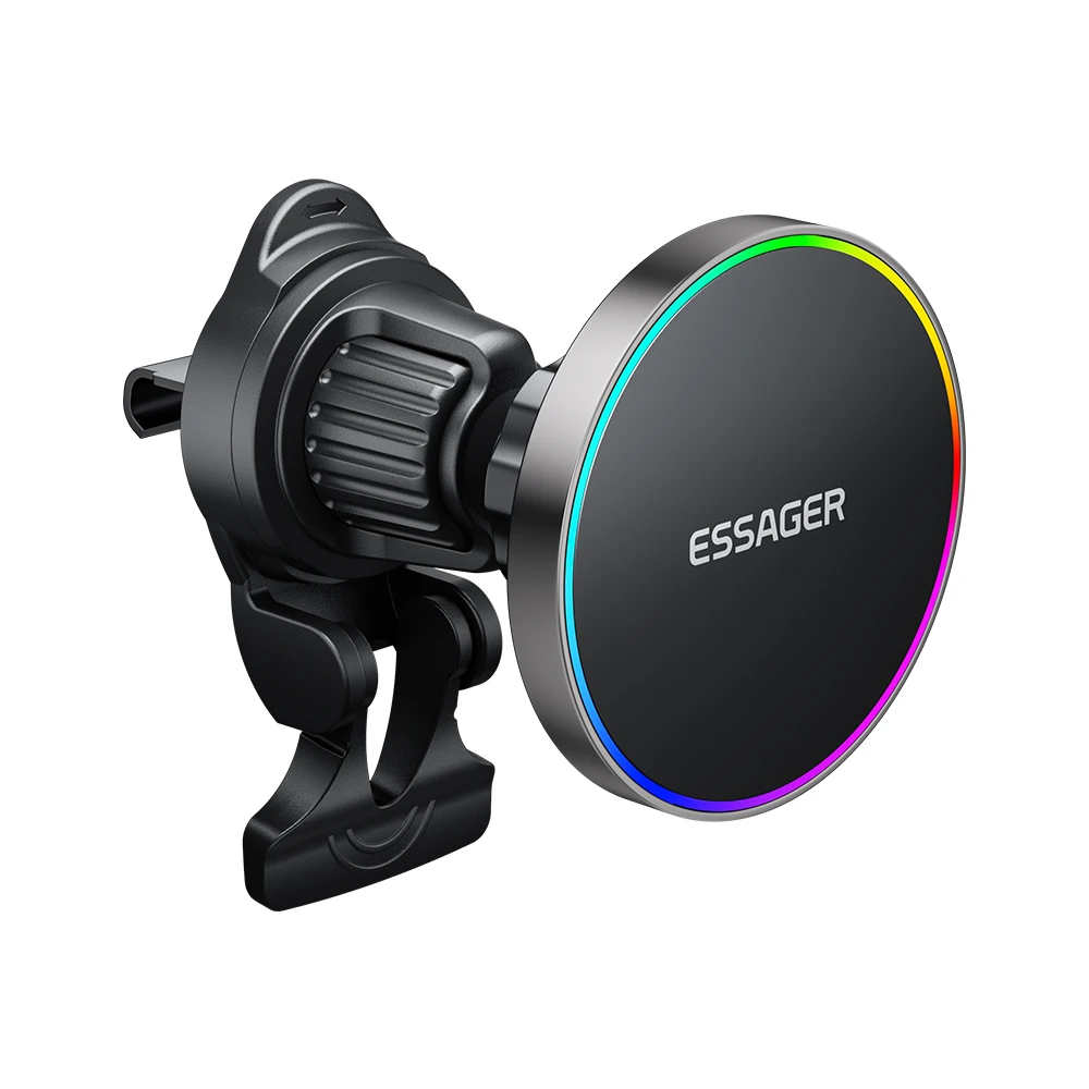 Essager 15W Magnetyczny uchwyt samochodowy na telefon Bezprzewodowa ładowarka Stojak na iPhone 16 15 14 13 Pro Max Ładowanie do ładowarki samochodowej Magsafe RGB — zdjęcie produktu 7