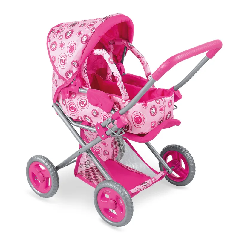 Children's 2-in-1 Simulation Stroller with Basket Children Accompanied Doll Stroller