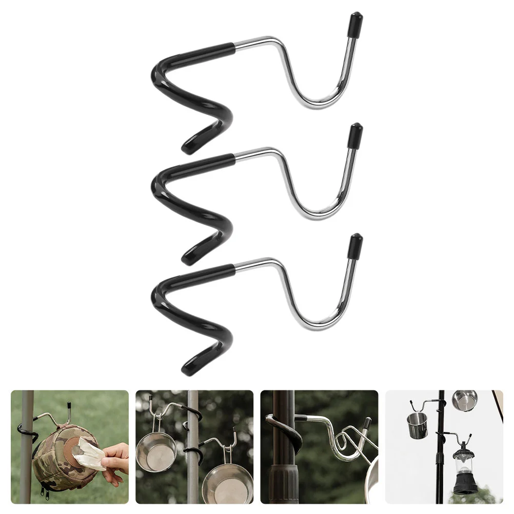 2 Pcs Fence Post Brackets Canopy Pole Hook Outdoor Gadget Light Practical Tent Lamp Hooks Lantern Hanger