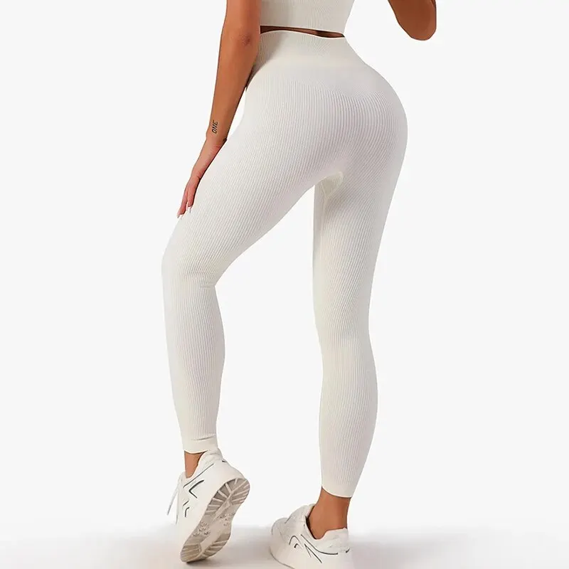 Ribbed Seamless Leggings Women Yoga Pants Squat Proof Fitness Sport Leggings Push Up High Waist Gym Tights Workout Clothes