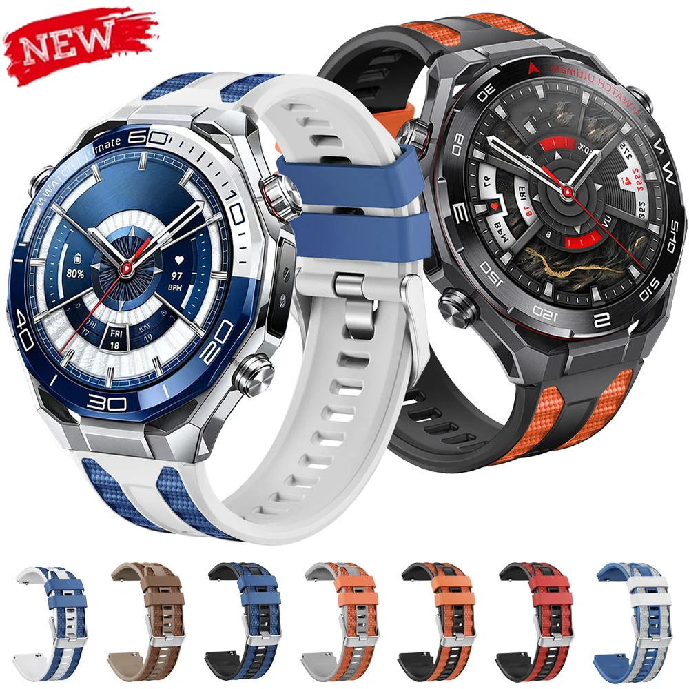 22mm Silikonarmband für Huawei Watch Ultimate 2 Uhrenarmband für Huawei Watch 5 4/GT 5Pro GT6 Pro 46mm Universelles Sportarmband