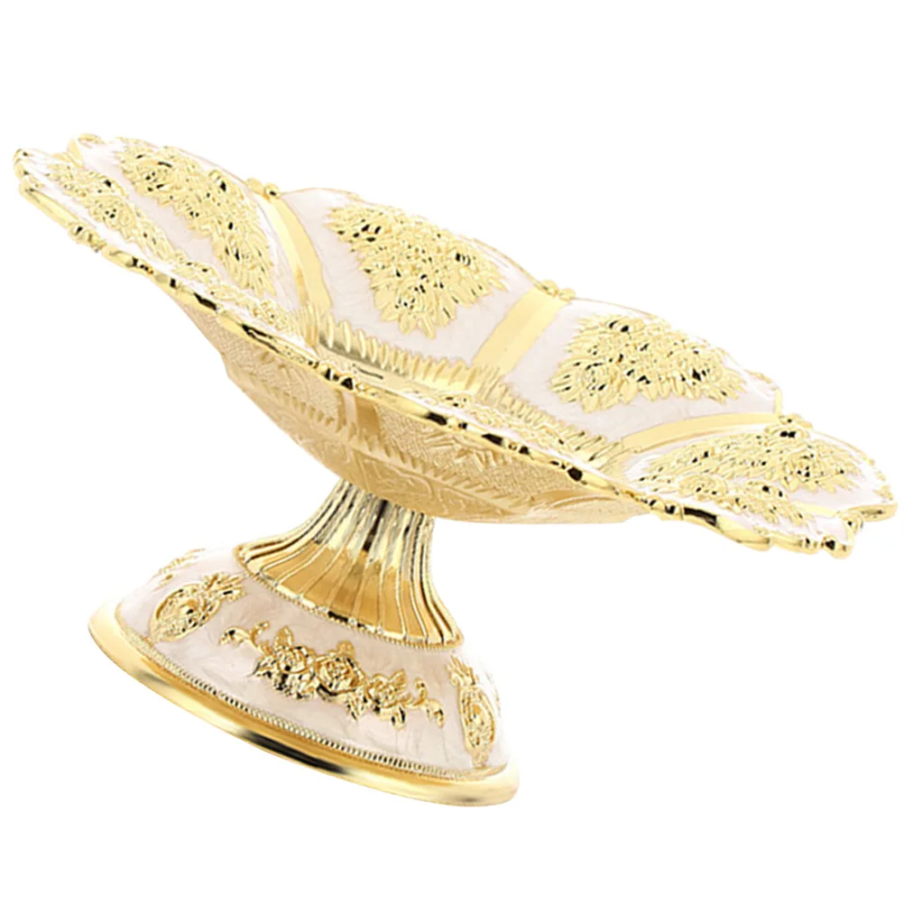 

Golden Alloy Snack Plate Elegant Fruit Dish for Birthday Party Decorative Candy Tray Metal Food Serving Platter