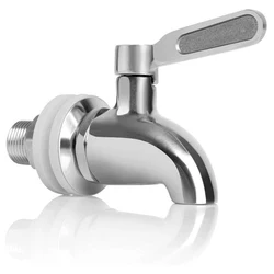 1pc Beverage Dispenser Faucet Stainless Steel Spigot Valve-Replacement Tap for Glass Jar Wine Beer Barrel Drink Dispenser