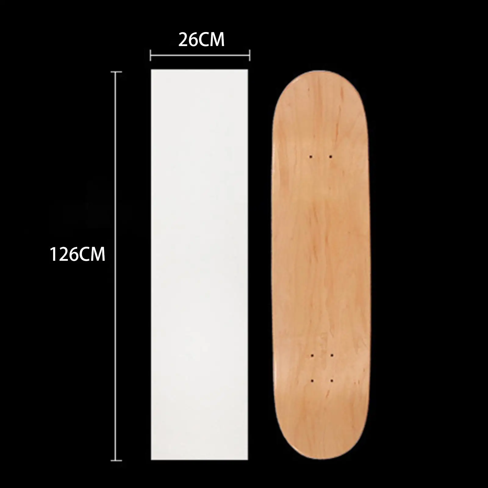 Longboard Cruiser Grip Tape Sticker Paper Oiliness Sandpaper Accessory Portable 126x26cm for Stairs Outdoor Activities Longboard