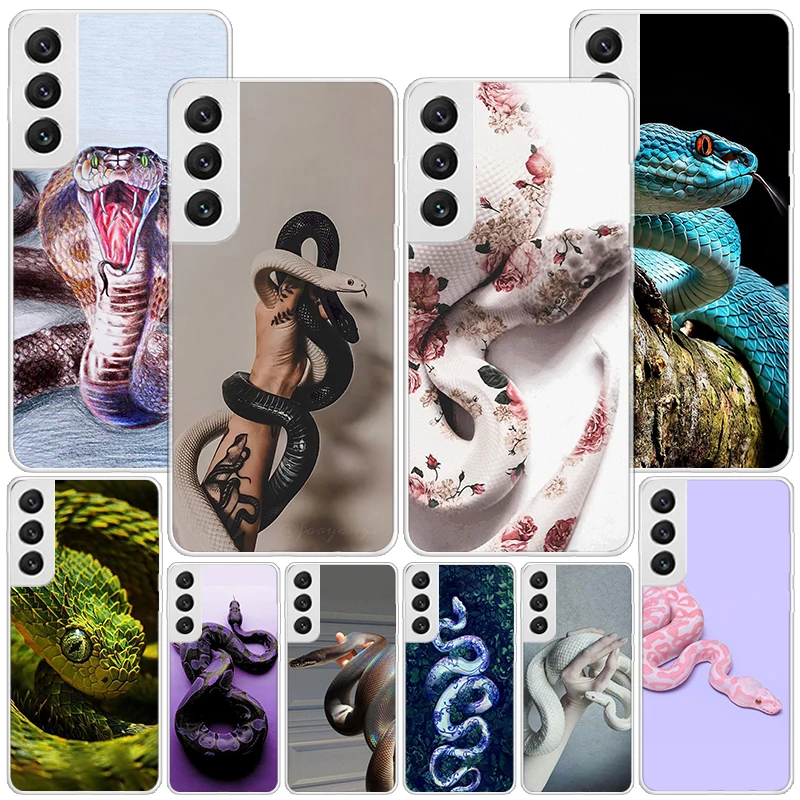 Animal Leather Snake Scales Phone Case For Samsung Galaxy S24 S23 S22 S21 Ultra S10 Plus S20 FE S10E S9 S8 + Soft Cover Coque