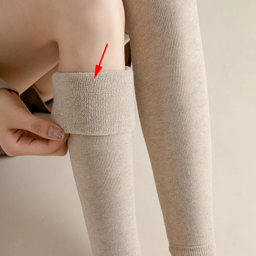 New in Winter Over Knee High Footless Socks for Women Black Khaki Warm Long Leg Warmers Thermal Thigh High Sock Cuffs Long Socks