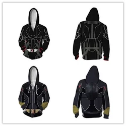 Superhero Black Hoodie Widow Cosplay Costume Scarlett Natasha Adult Sweatshirts Jacket Spring Autumn Coat Tops Zip Up Hooded