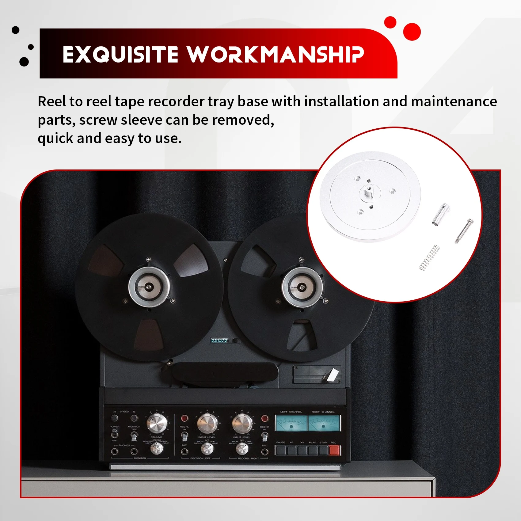 FFYY-Reel To Reel Tape Recorder For NAB Adapter Tray Base For STUDER B67 A807 A810 For REVOX A77 B77 PR99 A700- Trident Base