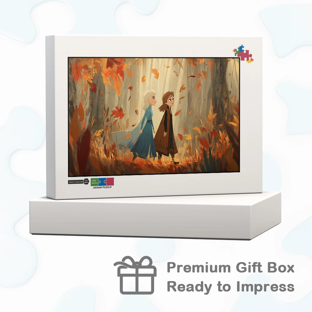 Elsa en Anna Disney Legpuzzels Herfstbos Warme Bladeren Spellen en Puzzels Disney Cartoon Grote Volwassen Legpuzzel voor Kinderen Volwassen