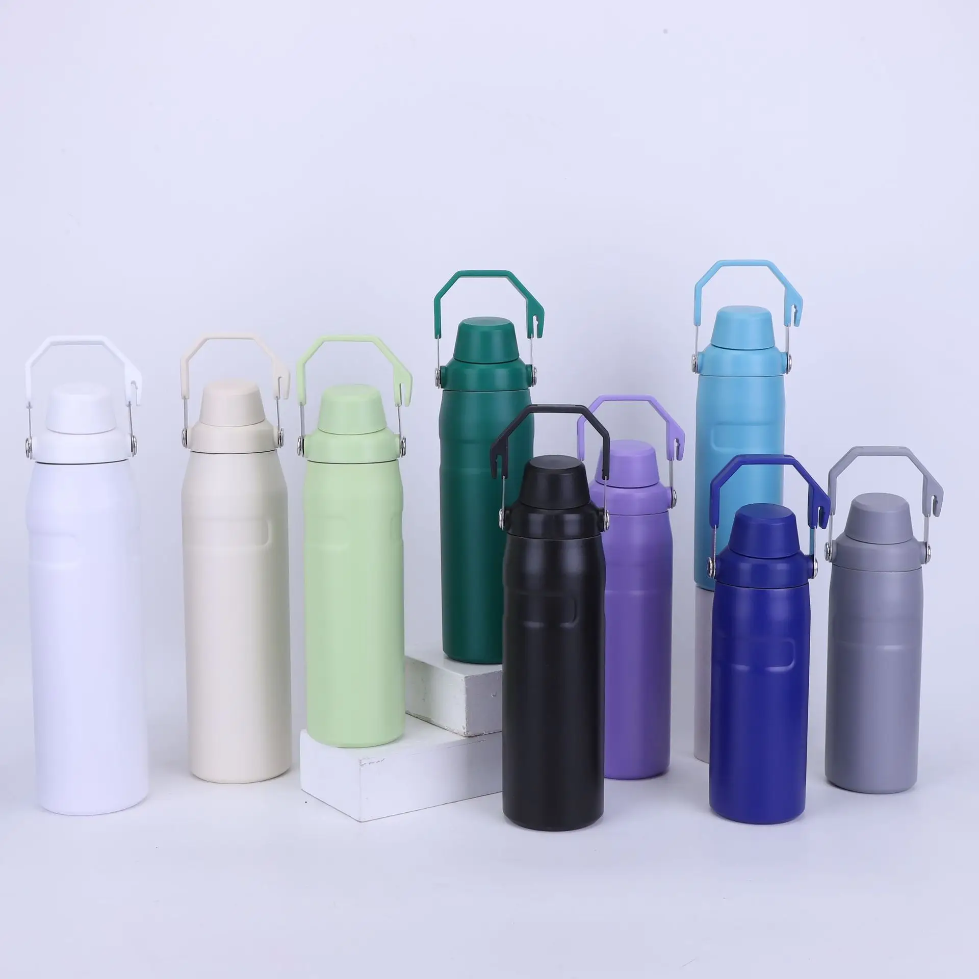 

500/750/1200ML Sports Thermos Cup With Handle,Crooked Mouth Vacuum Flasks,Double Stainless Steel Drinkware,Outdoor Water Bottle