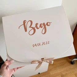 1PC adesivi personalizzati scatola di nozze nome di ruolo oro rosa fai da te sacchetto regalo di compleanno adesivi damigella d'onore elegante vinile