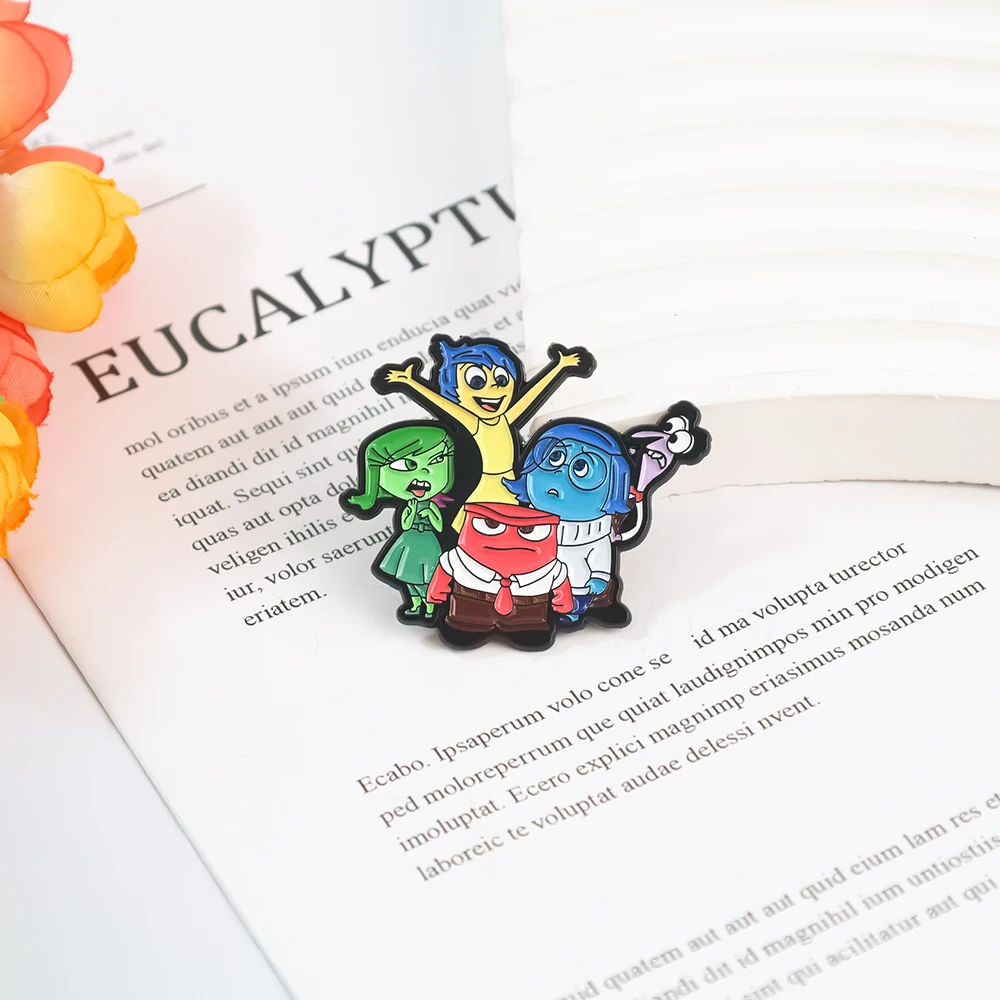 7pcs/set Anime Inside Out Enamel Pins Women's Brooches Men Lapel Pins Badge on Backpack Costume Accessories Funny Jewelry Gifts
