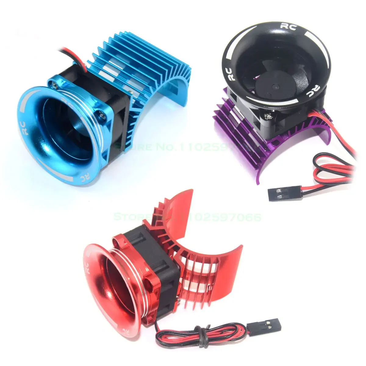 540 550 3674 36mm Motor Heat Sink +Cooling Fan + Air Channe Cover for Traxxas fit Axial SCX10 TAMIYA WLtoys HSP 1/10 RC Car Boat