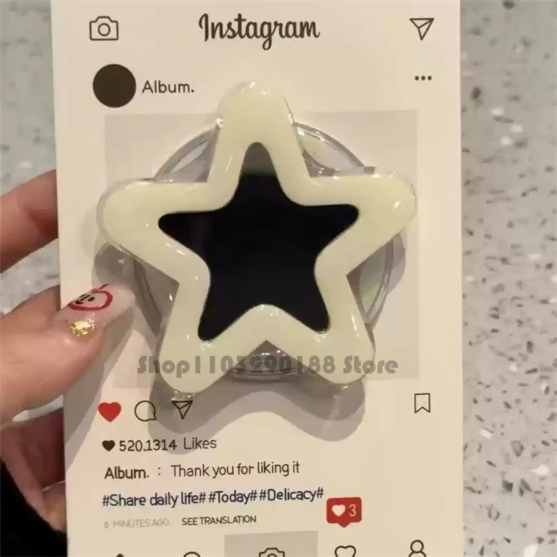 

Korean Cute Cartoon Star Mirror Magnetic Holder Grip Tok Griptok Phone Stand Phone Holder Support For iPhone Magsafe Smart Tok