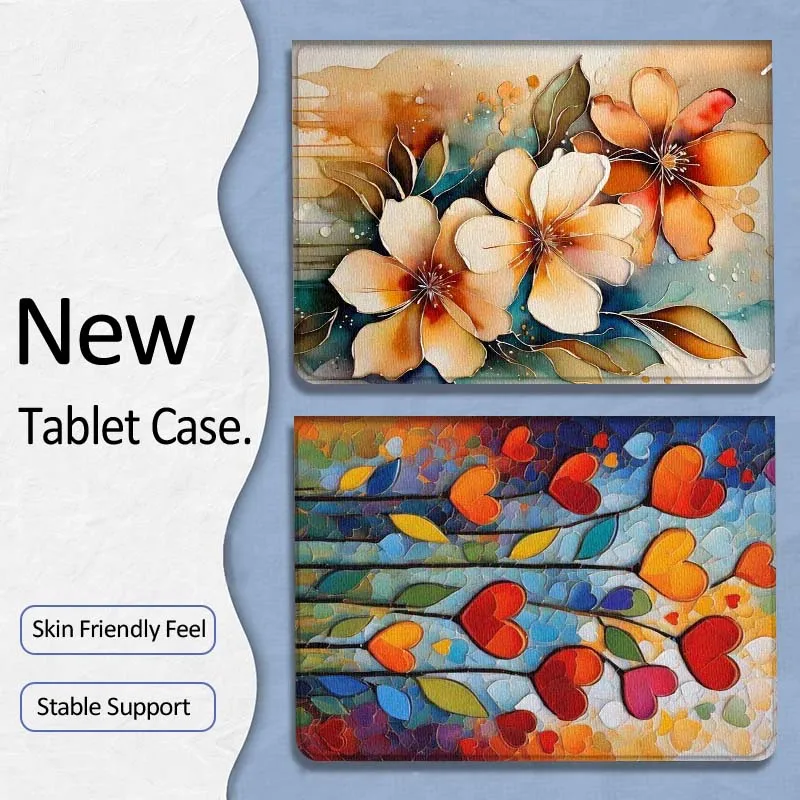 

Beautiful Orange White Flowe For Xiaoxin Lenovo Tab P12 Extreme Legion Y900 Idea Pro GT 12.1 2025 Foldable Tablet Case Gift