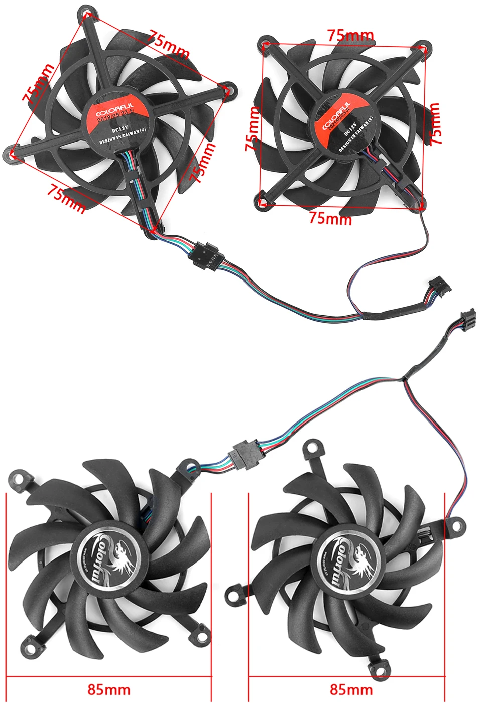 85mm Graphics Card Fan for Colorful RTX 2070 2060
