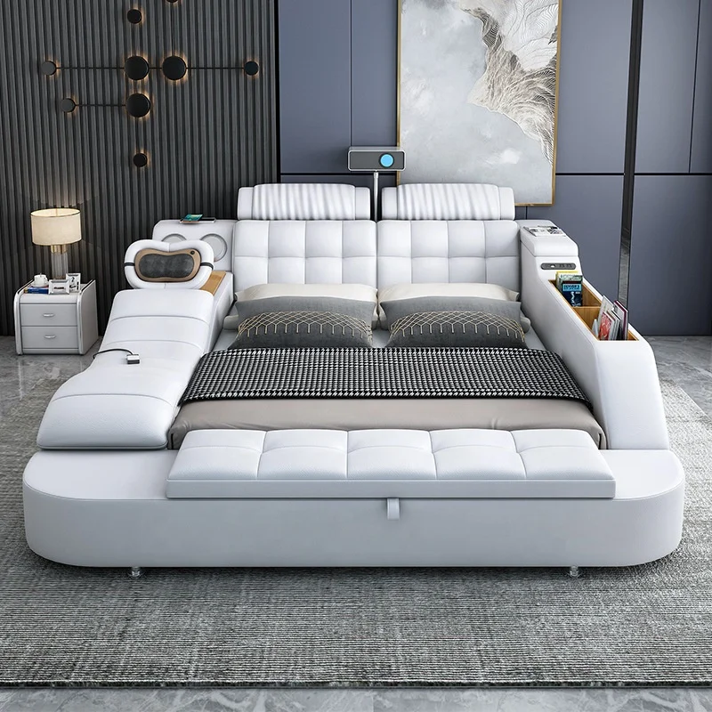 New Fashion Modern Bedroom Furniture Massage Bed Sets Multi Function King Size Bed Sets