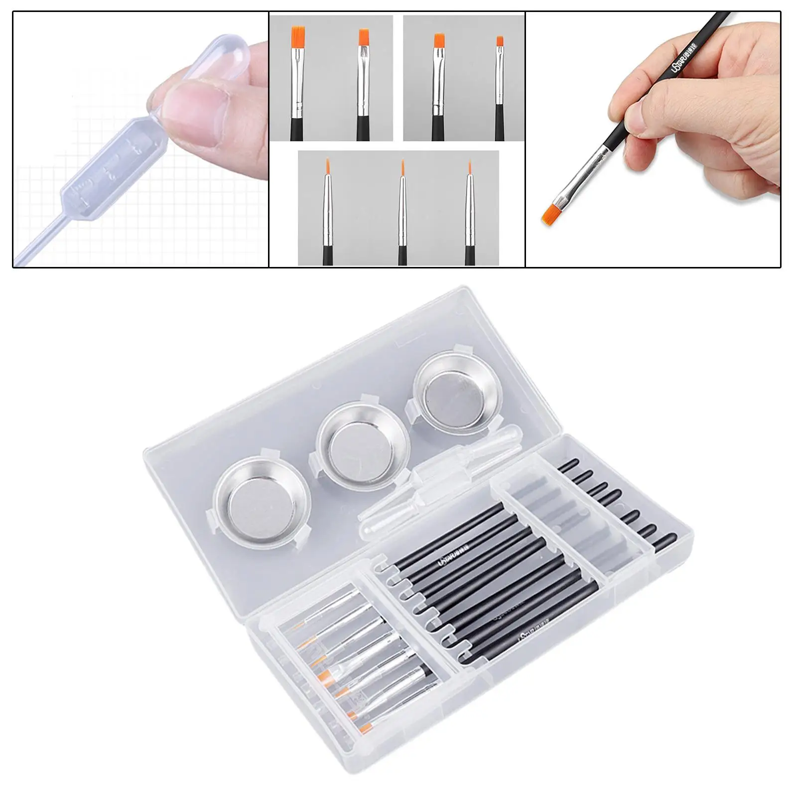 

Paint Brushes Pallete Set Durable Portable Droppers for Painting DIY Art Craft
