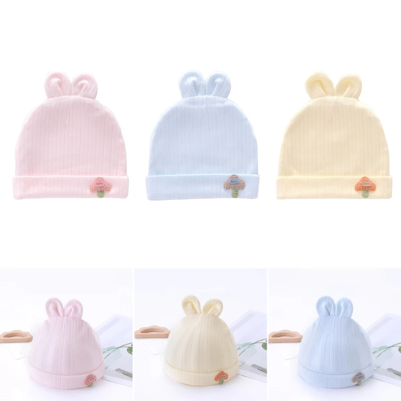 Beanie Cap Cotton Hospital Cap Soft Nursing Hats Shower Gift for Boys Girls 0-6M QX2D