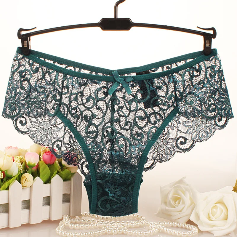 Women Panties Luxury Lace Side Large Women\'s Underwear Europe and America Narrow Crotch Low Waist Briefs European Size