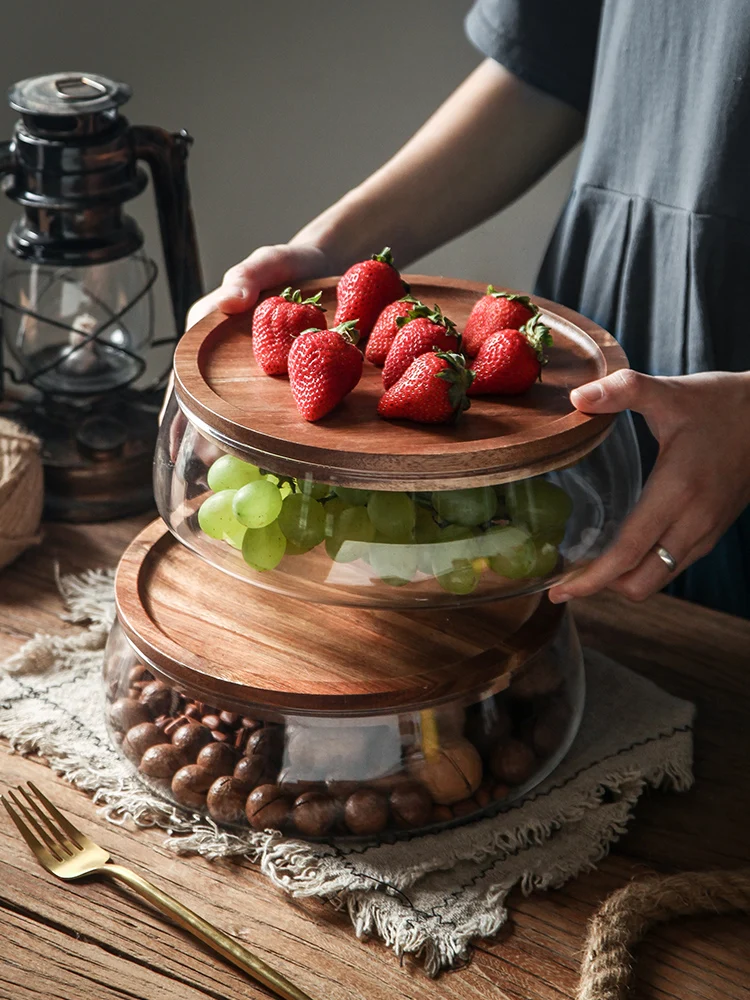 Living room fruit bowl online celebrity glass fruit bowl home put snacks creative dried fruit storage box