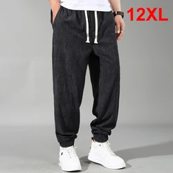 Sommer coole Hosen Männer plus Größe 11xl 12xl Jogger hose Mode lässig elastische Taille Hose männlich große Größe unten