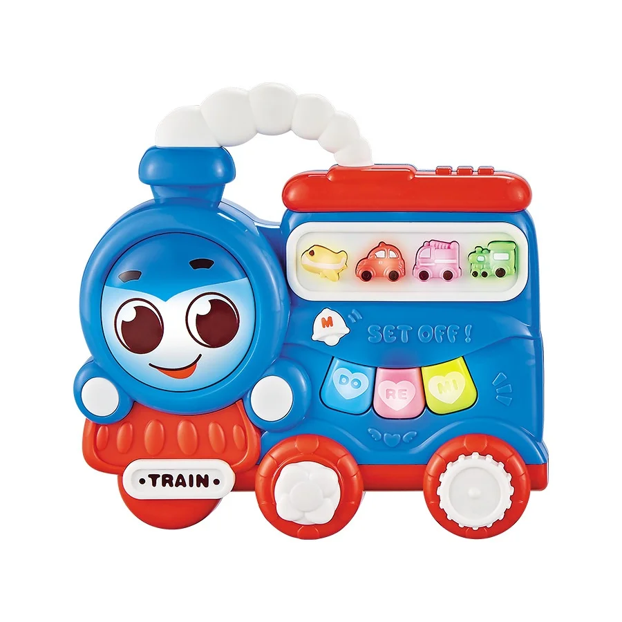 Cartoon music electronic piano cartoon train ship acousto-optic finger piano gift from the best collector