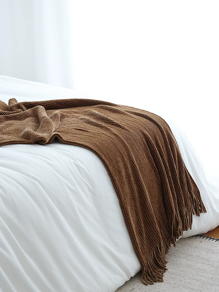 spring-autumn-new-pure-color-knitted-sofa-decorative-air-conditioner-blanket-soft-skin-friendly-caramel-retro-style-bedding