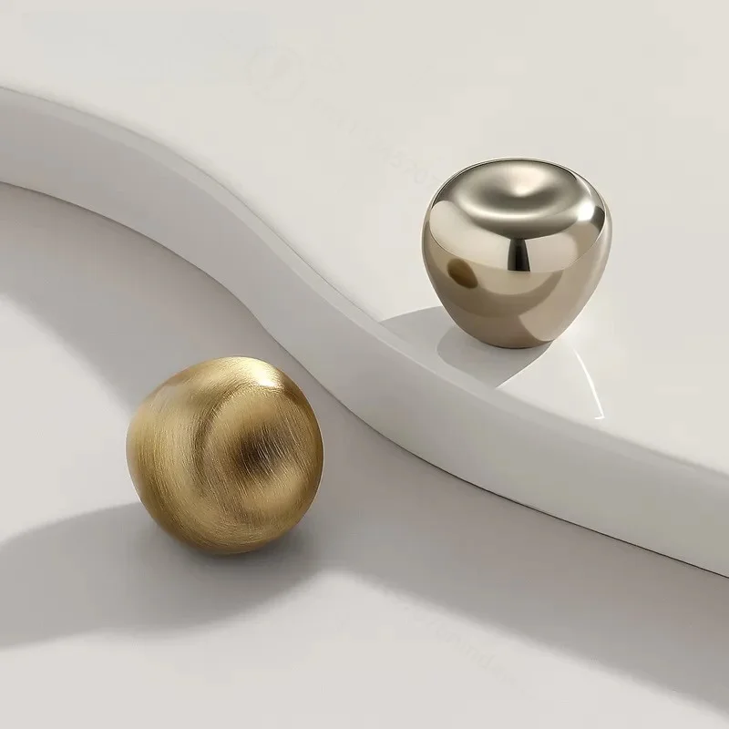 French Simple Brass Single Hole Cabinet Handle Light Luxury Wardrobe TV Cabinet Coffee Table Drawer Furniture Door Copper