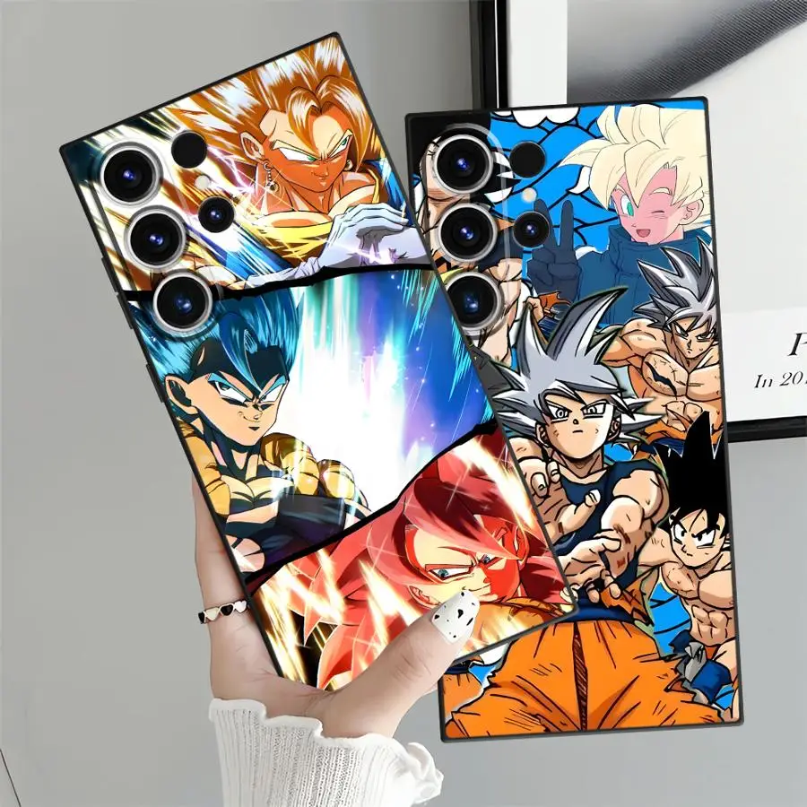 Case for Samsung Galaxy S23 Ultra S21 FE S25 Edge S20 S24 Plus Black Soft Phone Cover Dragon Ball Cool Anime