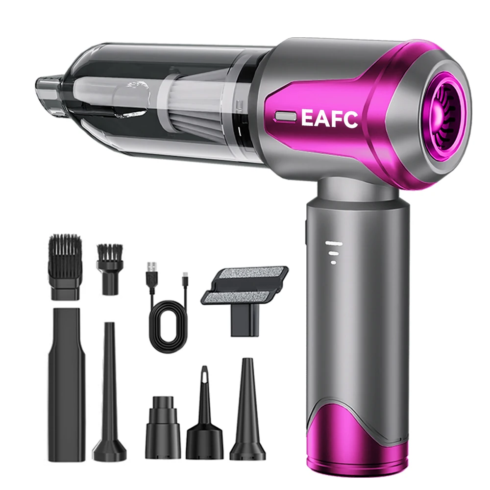 EAFC Mini-Auto-Staubsauger, 20000 Pa, kabellos, leistungsstark, tragbar, 6000 mAh, Auto-Staubsauger für Zuhause, Handgebläse, Autoreiniger