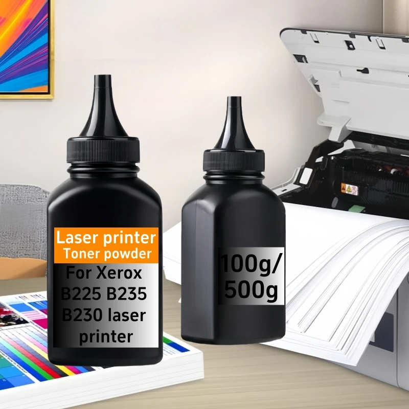 Cartucho de tóner de repuesto negro en polvo, 100g/500g, Compatible con impresora láser Xerox B225 B235 B230, tóner negro
