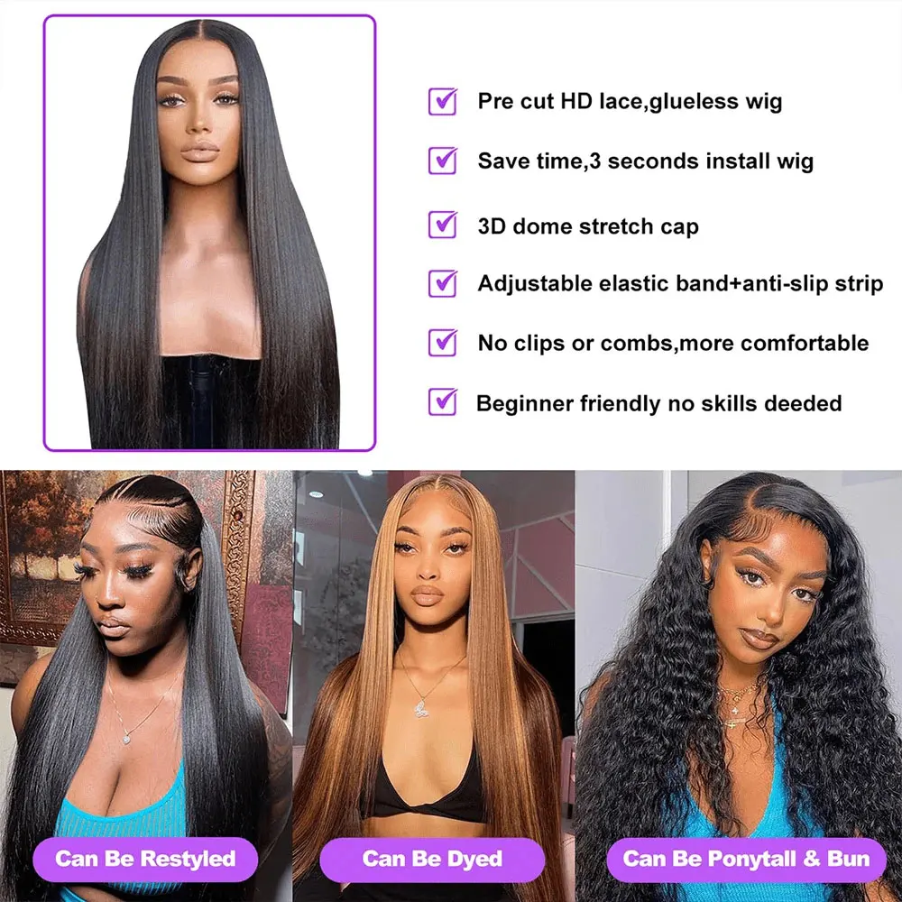 40 بوصة 13x6 HD العظام مستقيم الدانتيل الجبهة الباروكات شعر الإنسان 13x4 البرازيلي شفافة الدانتيل الباروكة الأمامية للنساء الشعر preplucked