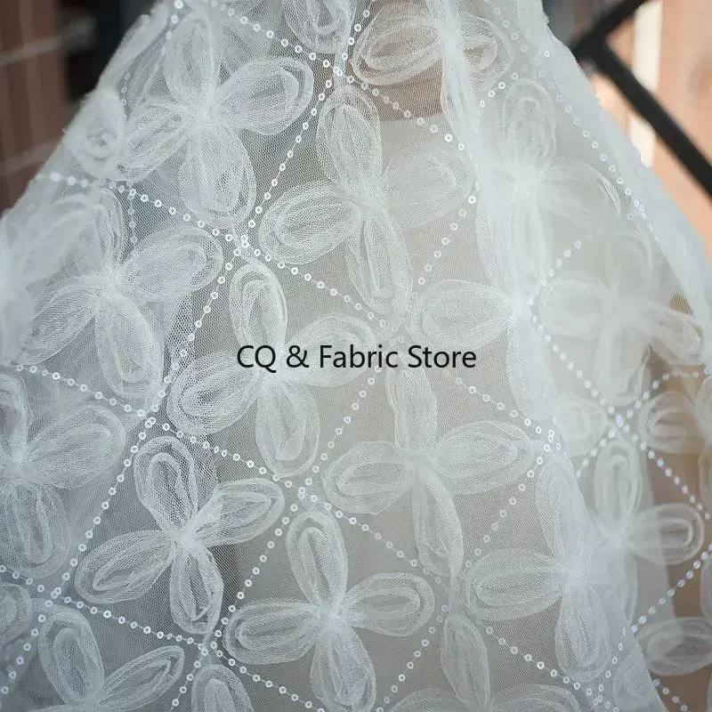 

Трехмерный цветок, белая вышитая кружевная ткань, одежда «сделай сам», украшение свадебного платья, швейные аксессуары
