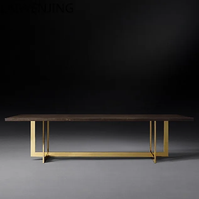 

MJY living room household solid wood light luxury long dining table Nordic villa tea table