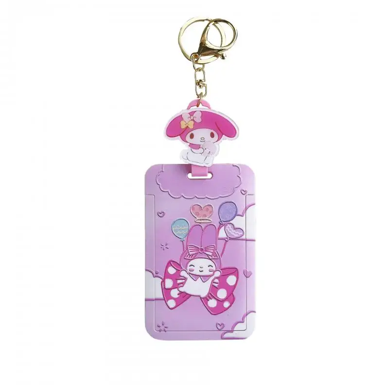 Sanrio Hellokitty Mymelody Kuromi Purin KEROPPI Cinnamoroll Bus Card Campus Meal Card Retractable Card Sleeve Keychain