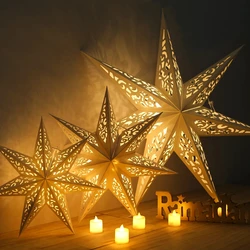 30-75cm Hollow Star Hanging Pendant Eid Mubarak Ramadan Decor 2025 Christmas Decor For Home Islamic Muslim Party Ramadan Kareem