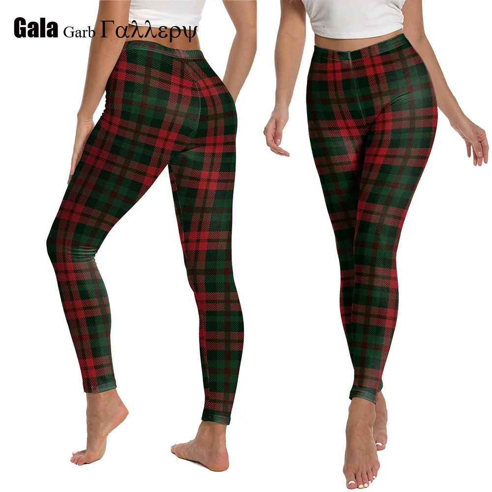 

New Happy Christmas Red Striped Plaid Print Women Leggings Sexy Soft Elasticity Pants Fitness Workout Xmas Party Leggings 2026