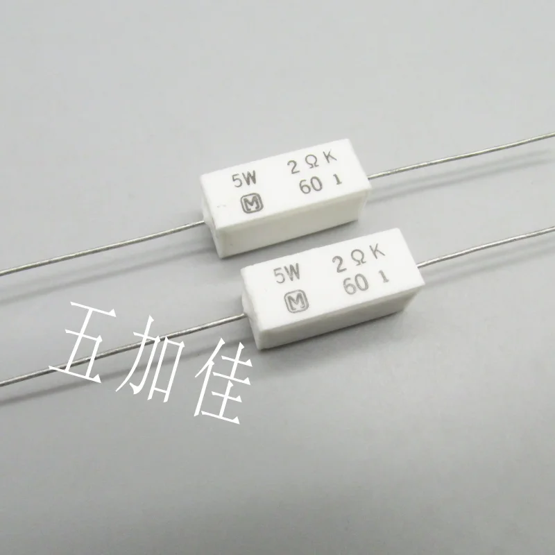 10-100pcs imported original 5W 2 Ω K 2R 2 Euro 10% high-quality axial cement ceramic resistors from Japan