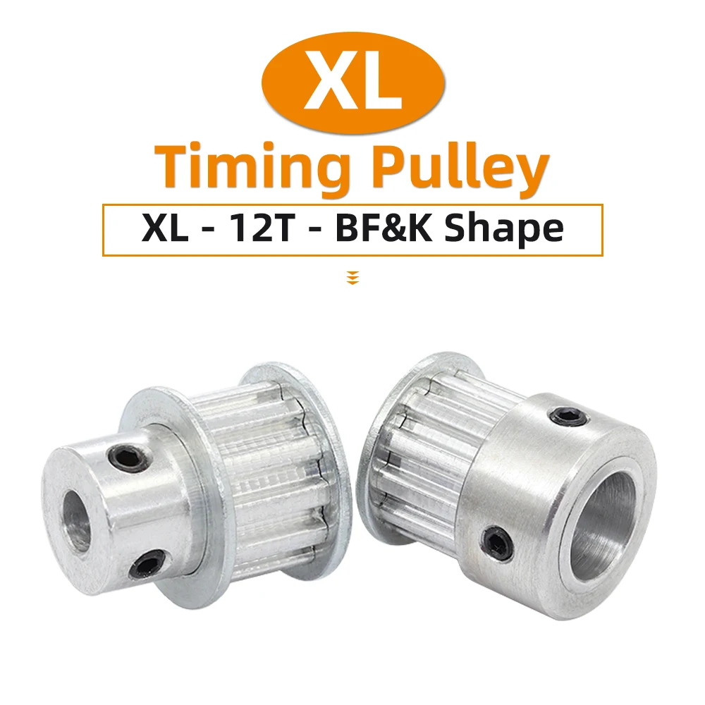 XL12T Belt Pulley Trapezoidal Tooth Pitch 5.08 mm Bore 5/6/6.35/7/8/10 mm  Timing Belt Width 10/15 mm Alloy Pulley 12T 12Teeth