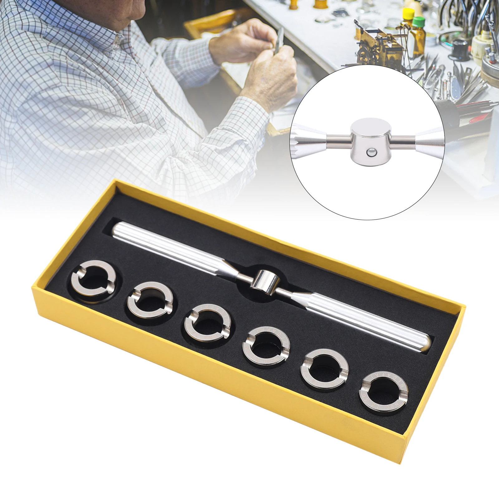 

Watch Back Cover Opener Kit - 15Pcs 304 Stainless Steel Storage Box Ergonomic Wrench Watch Repair Tool for Watch Shop Home