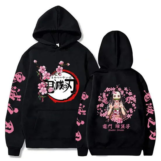 Demon Slayer Hoodie Kamado Nezuko Anime Hoodie Harajuku Hooded Sweatshirt - A22